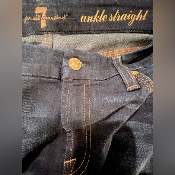 7 For All Mankind Ankle Straight Jeans, Size 28 - Picture 5 of 7